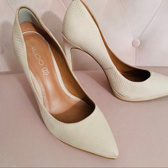 ALDO | Nude Faux Viper Skin Stiletto Heels - Picture 3 of 5
